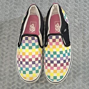 Vans Kids Multicolor Checkered Slip-On Shoes
